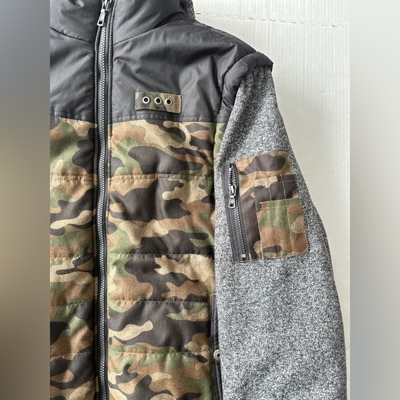 Camouflage and Gray Hooded Jacket Hard‎ Edge XL Men’s Comfort And Style - Picture 5 of 9
